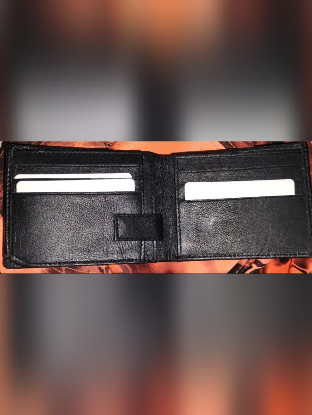 Gold Coast Black Leather Tri-Fold Wallet